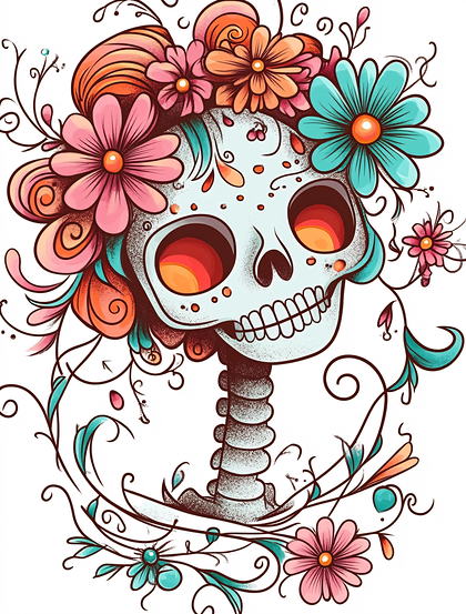 Sugar Skull Floral Decor