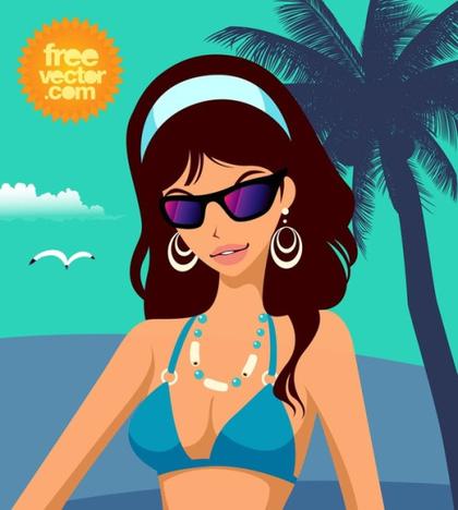 Summer Girl Free Vector
