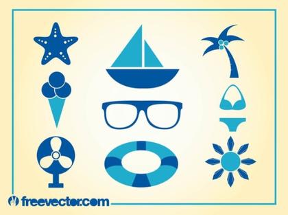 Summer Icons Free Vector