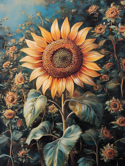 Sunflower Field Oil Painting