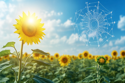 Sunflower Field with Sketch