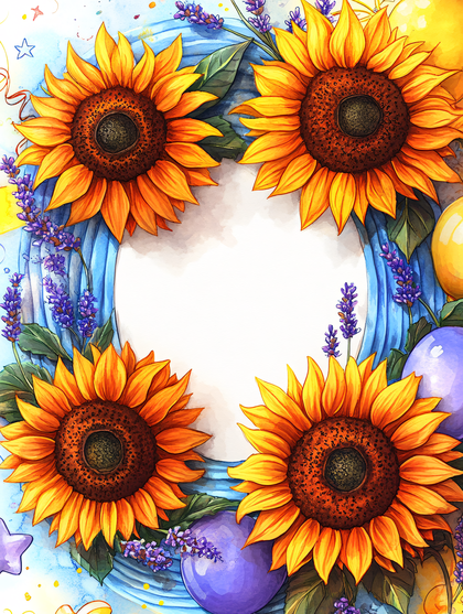 Free Download Sunflower Frame: Watercolor Floral Illustration for ...