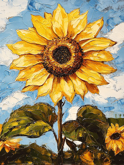 Sunflower in Impressionist Style