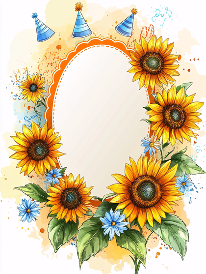Sunflower Party Frame