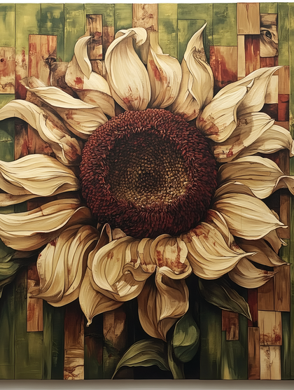 Sunflower Woodwork Painting