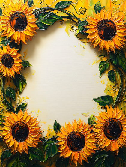 Sunflower-Wreath-Frame-Background