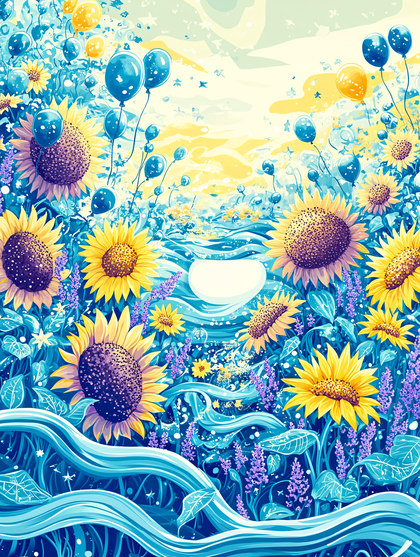 Sunflowers and Balloons