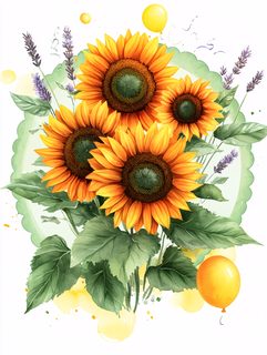 Sunflowers and Lavender