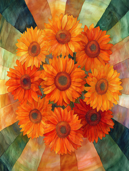 Sunflowers with Radiating Petals