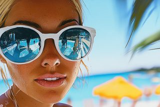 Sunglasses Reflection Beach Portrait