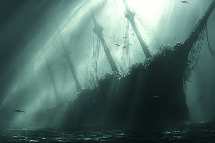 Sunken Ship Underwater