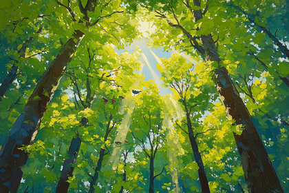 Sunlight Through Forest Canopy