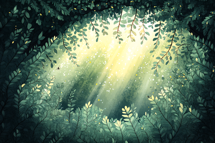 Sunlight Through Green Foliage