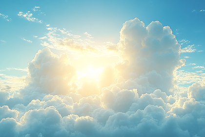 Sunlit Clouds and Blue Sky