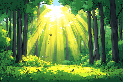 Sunlit Forest Clearing