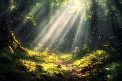 Sunlit Forest Trail
