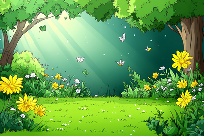 Sunlit Meadow Scene