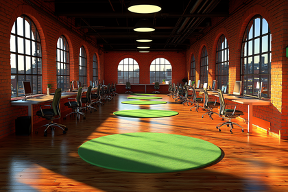 Sunlit Modern Office Interior