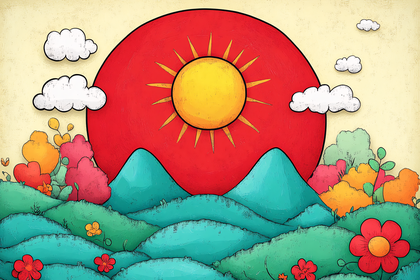 Sunny Cartoon Landscape
