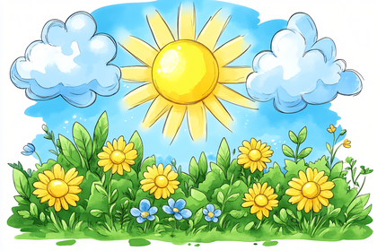 Sunny Meadow Scene