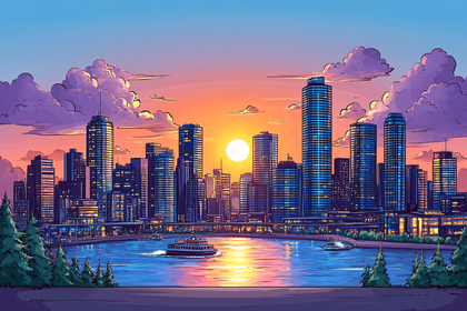 Sunset Cityscape