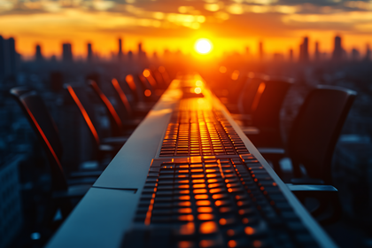 Sunset Cityscape Office