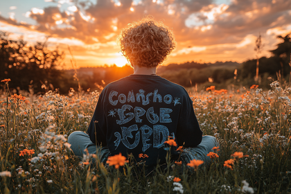 Sunset Meditation In Wildflower Meadow