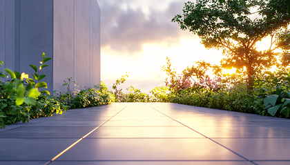 Sunset Rooftop Pathway