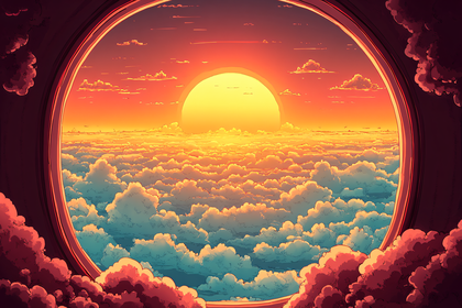 Sunset Through Porthole