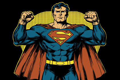 Superman Flexing Muscles