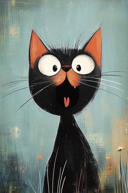 Surprised Black Cat