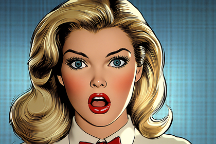 Surprised Blonde Woman Pop Art