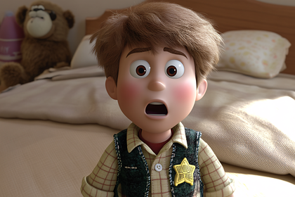 Surprised Boy Cartoon Sheriff
