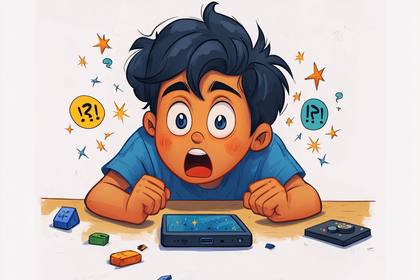 Surprised Boy with Smartphone