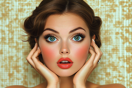 Surprised Brunette Woman