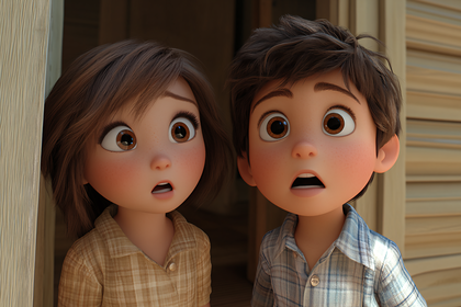 Surprised Cartoon Children