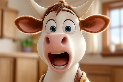 Surprised Cartoon Cow