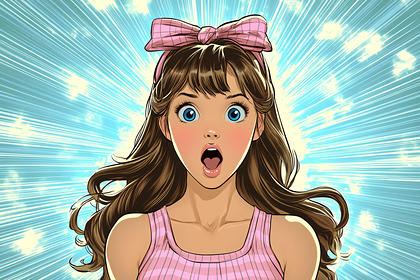 Surprised Girl with Open Mouth