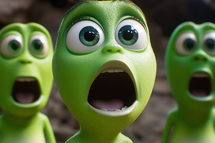 Surprised Green Aliens