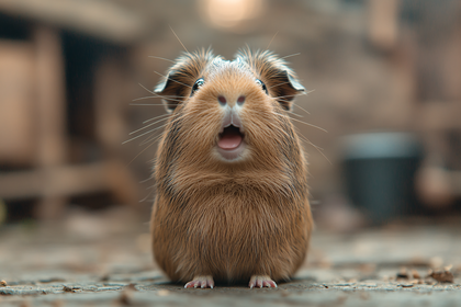 Surprised Guinea Pig Portrait