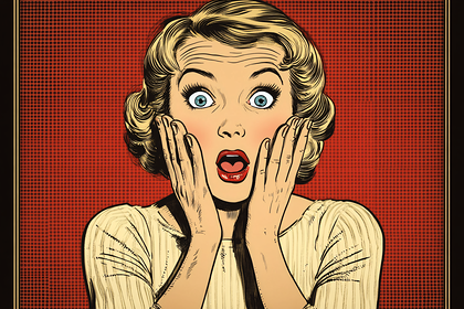 Surprised Retro Woman Pop Art