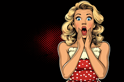 Surprised Woman Pop Art Style