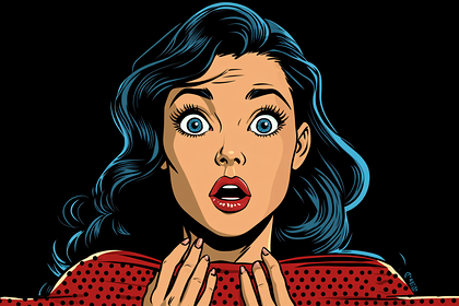 Surprised Woman Pop Art Style
