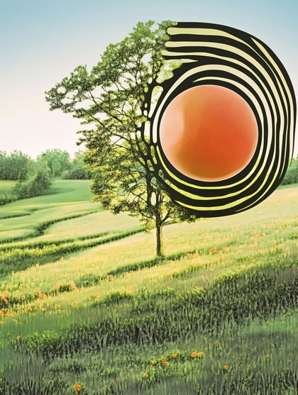 Surreal Landscape With Orb And Tree