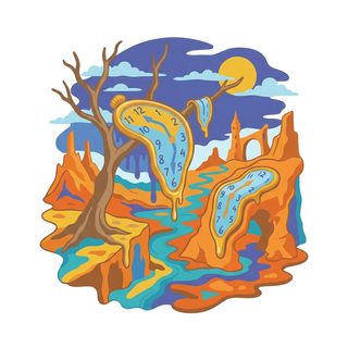 surreal melting clocks