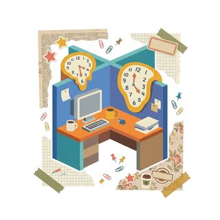 surreal office cubicle