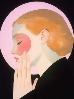 surreal woman profile portrait