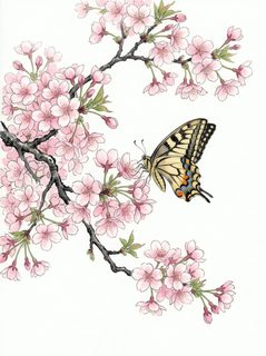 butterfly cherry blossom