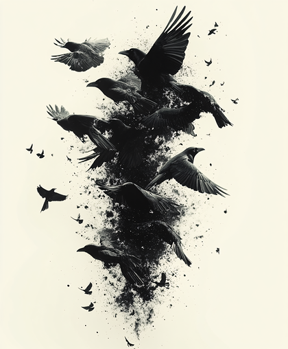 Swarm Of Black Birds