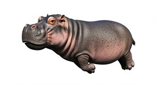 swimming hippo